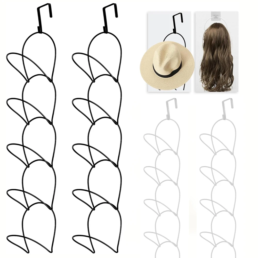 Color: WHITE - 10 Pack wig Holder Organizer Closet Hanging Baseball Cap Display Storage Rack for Scarves Handbags Hanging Hook wig tool