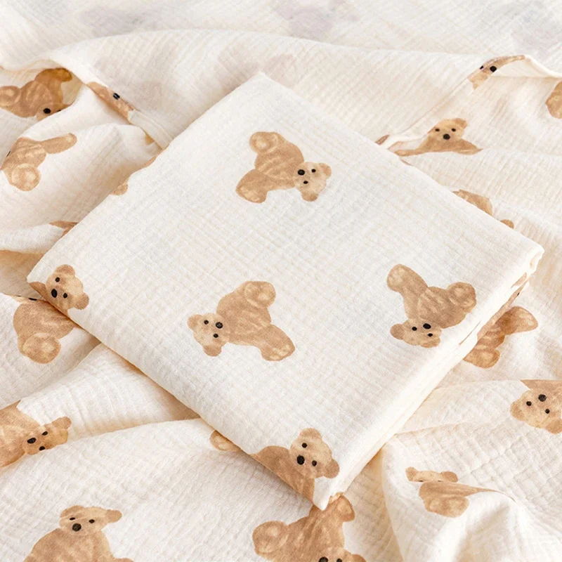 Color: green, Size: Option 1 - Baby Blanket Newborn Muslin Swaddle 2 Layer Cotton Bath Towel Summer Stroller Cover Wrap Gauze Toddler Sleep Blanket Baby Items