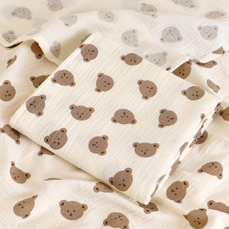 Color: green, Size: Option 1 - Baby Blanket Newborn Muslin Swaddle 2 Layer Cotton Bath Towel Summer Stroller Cover Wrap Gauze Toddler Sleep Blanket Baby Items