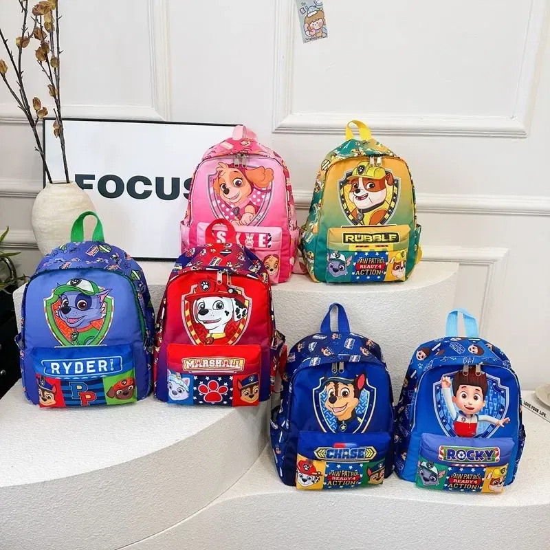 Color: black - PAW Patrol Original Backpack Skye Chase Schoolbag Anime Figure Boys Girls Puppy Patrol Doll Cute Cartoon for Children Toys Gifts