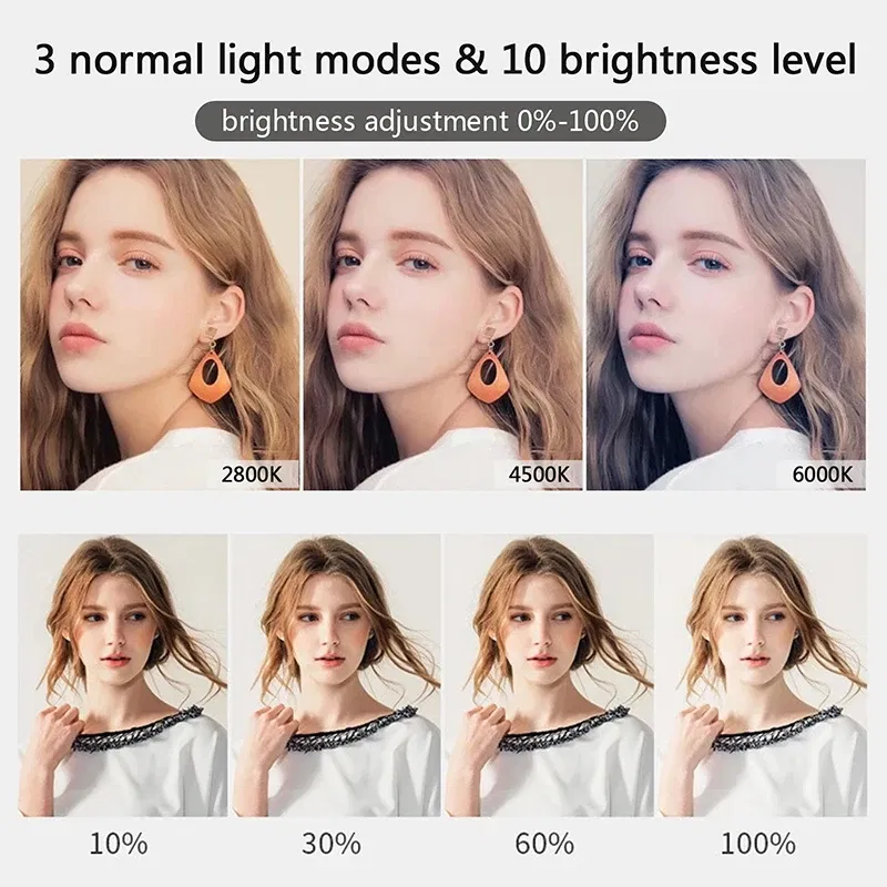 Color: Orange - 10 inch LED Selfie Ring Light Dimmable Photography Fill Lamp with Mini tripod for Mobile Phone Live Video Photo Studio Ringlight