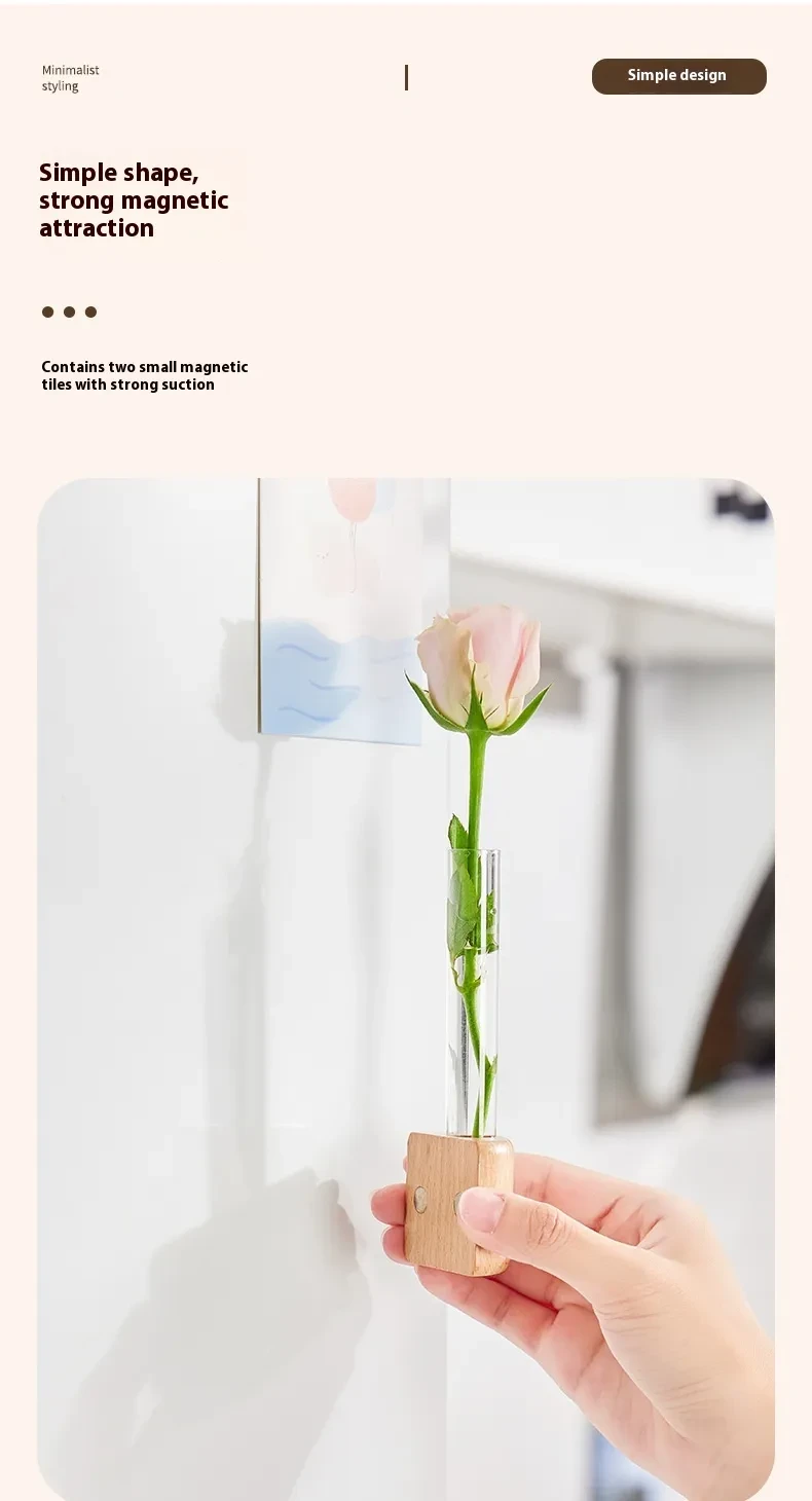 Wood Color Refridgerator Magnets Magnetic Suction Test Tube