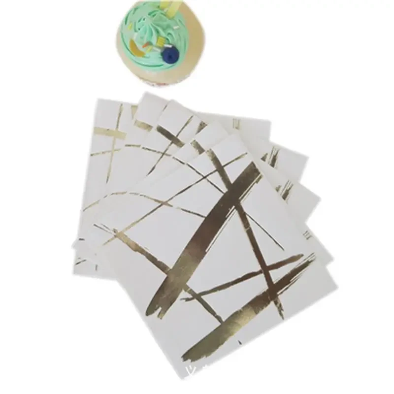 New Golden Paper Plate Cup Napkin Straw Happy Birthday Wedding Party