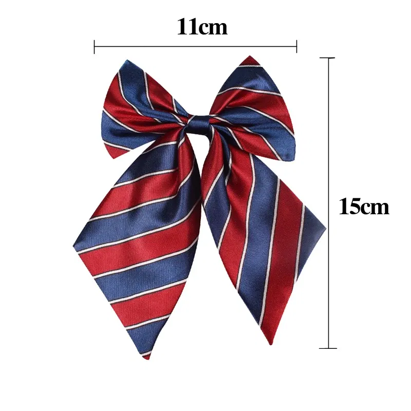 Color: Dark Grey - Striped Ladies Bowtie Classic Shirts Bow Tie For Women Business Wedding Bowknot Plaid Bow Ties Butterfly Girls Suits Bowties