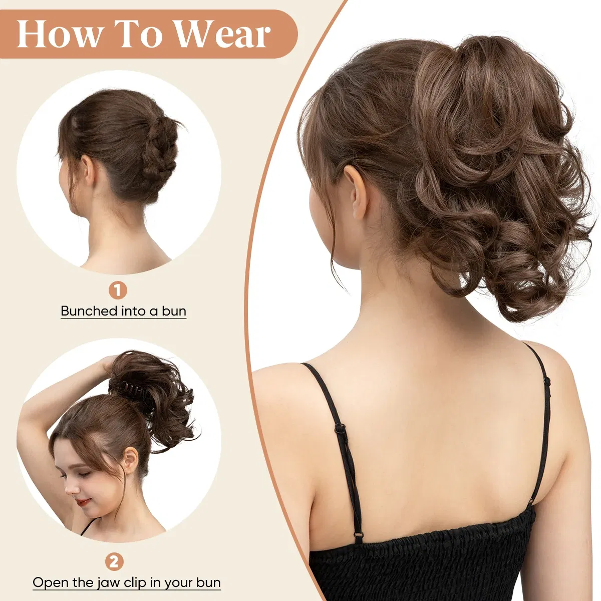 Color: P2/613, Bulk Buy: 1pc - SARLA Synthetic Diy Claw Clip In Ponytail Extensions Hairpiece Hair Bun Fake Black Blonde Natural Hair False Pigtail for Women