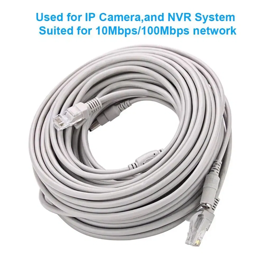 Color: WHITE, Cable Length: 10m - CCTV Cable RJ45 for Video Surveillance Cable Camera Ethernet Network DC Power 2 in 1 Network Extension Lan 5/10/15/20m IP Camera