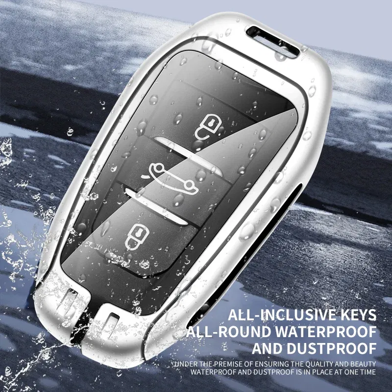 Color Name: ROYAL BLUE - Car Metal Key Case Cover Shell Fob For Peugeot 308 408 508 2008 3008 4008 5008 For Citroen C4 C6 C3-XR key chain Accessories