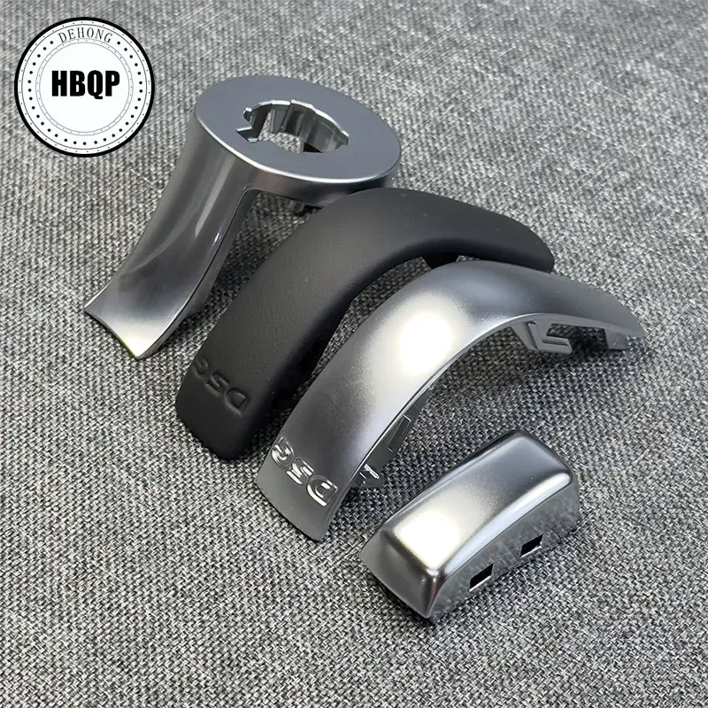 Color Name: Red - 1PCS Chrome Matt With Leather Shift Knob Gear Side Cover DSG Emblem For VW Golf 6 7 R GTI Passat B7 B8 CC R20 Jetta MK6