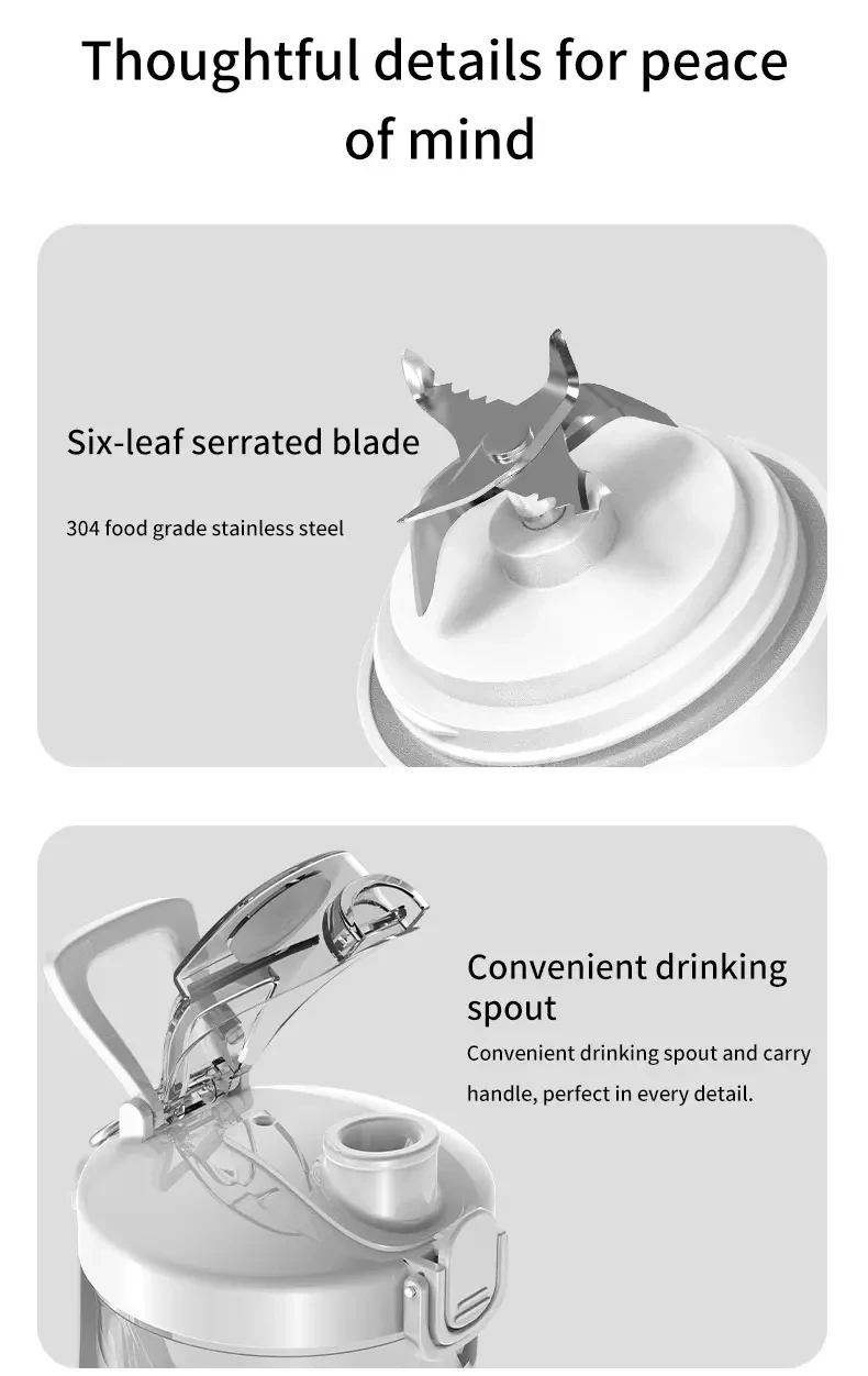 Portable USB Rechargeable Blender - 20.29oz Personal Blender for Shakes and Smoothies