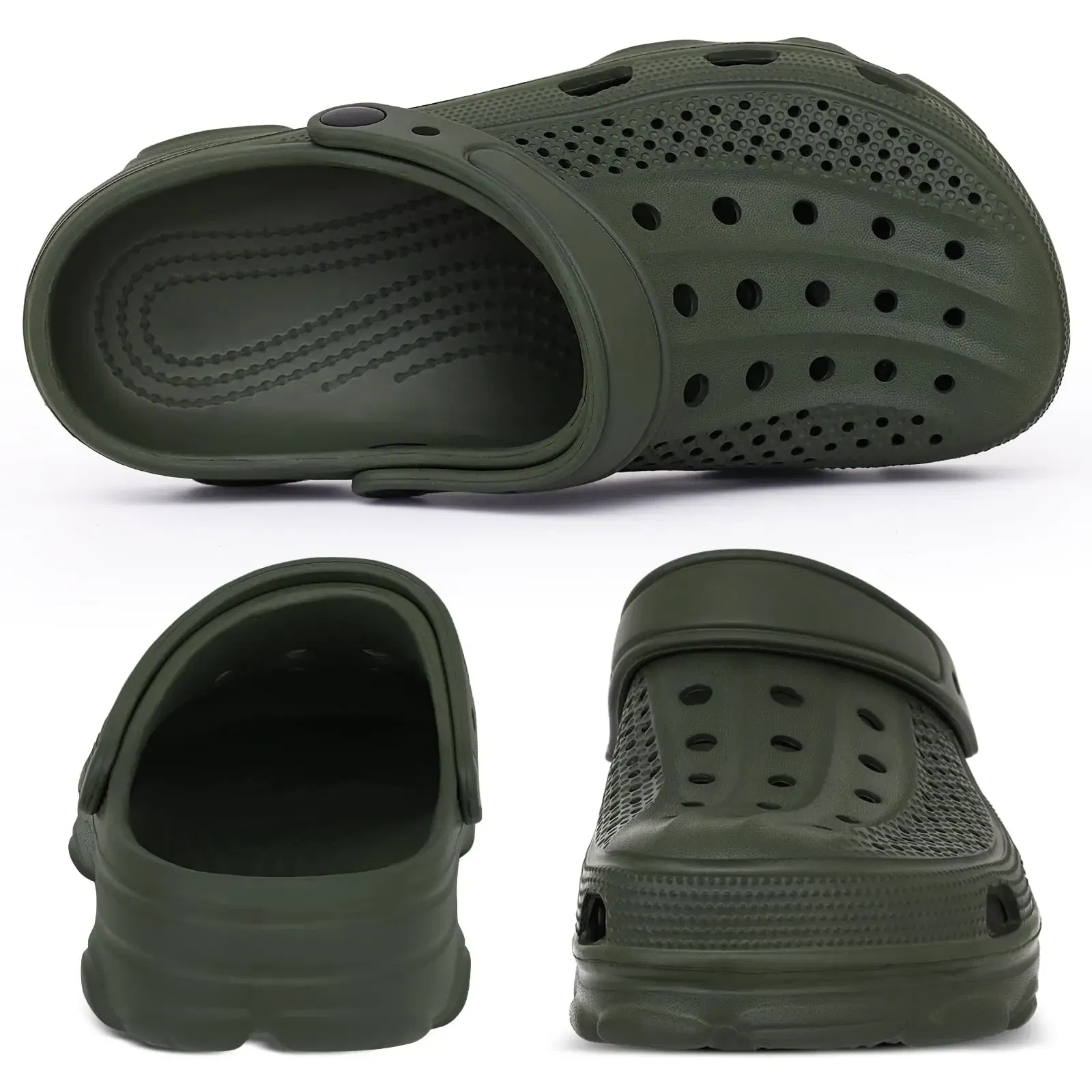 Color: Blue, Shoe Size: 40 - Smile Pop Casual Men Clogs Slippers Band Summer Slippers Outdoor Non-slip Beach Cozy Men Shoes Soft EVA Home Breathable Slippers
