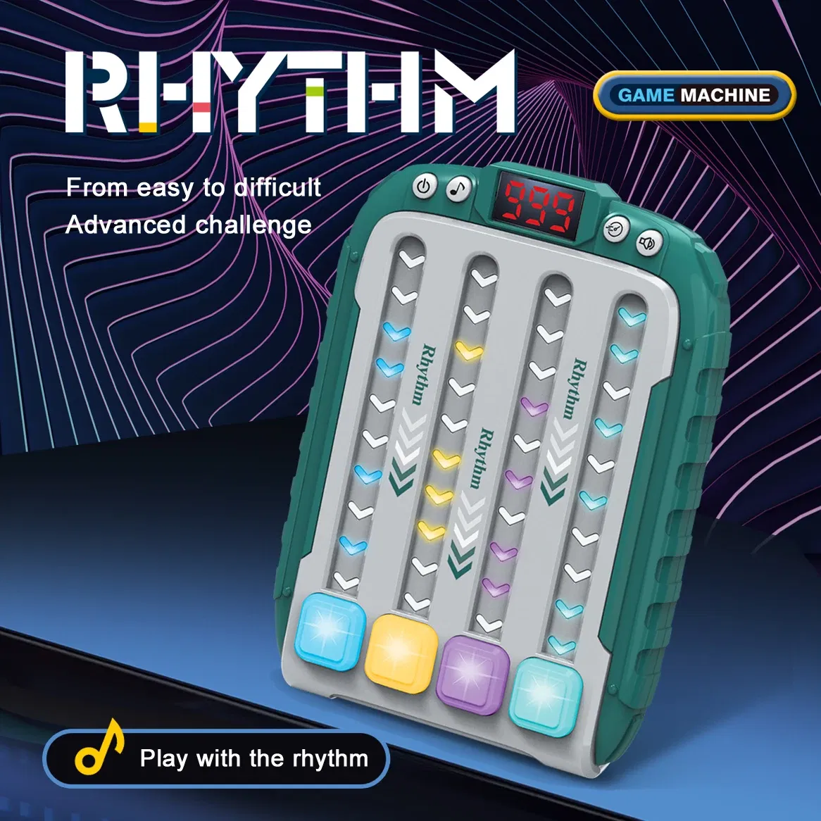 Color: green - Decompress game consoles Defusing music exercise reflexes Press music children puzzle music pass brain thinking training toys
