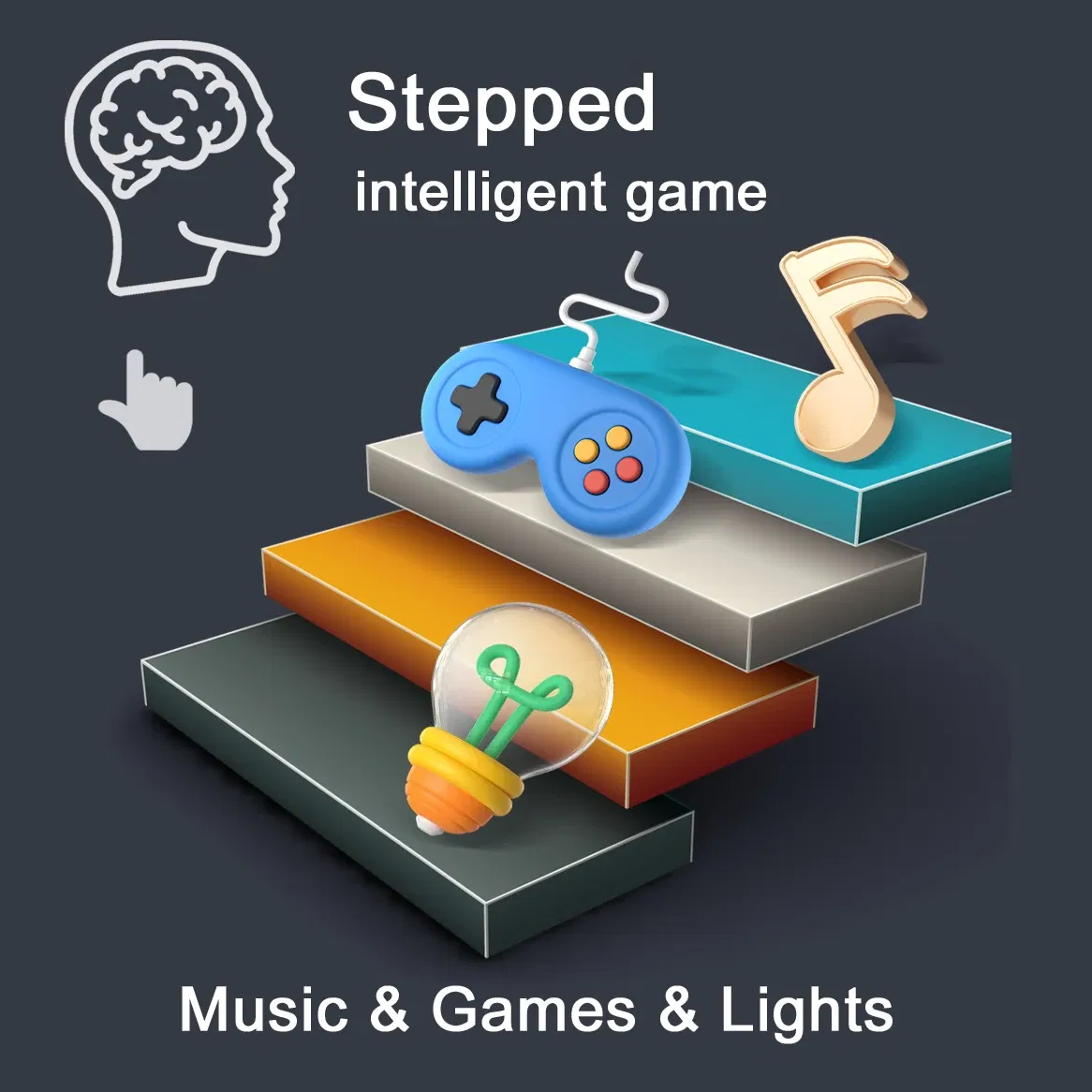 Color: green - Decompress game consoles Defusing music exercise reflexes Press music children puzzle music pass brain thinking training toys