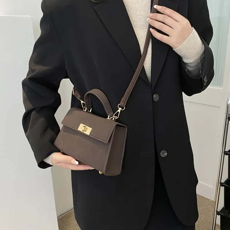 Color: black - 2023 New Fashion Shoulder Bag Plaid PU Leather Ladies Handbags Designer Crossbody Bags For Women