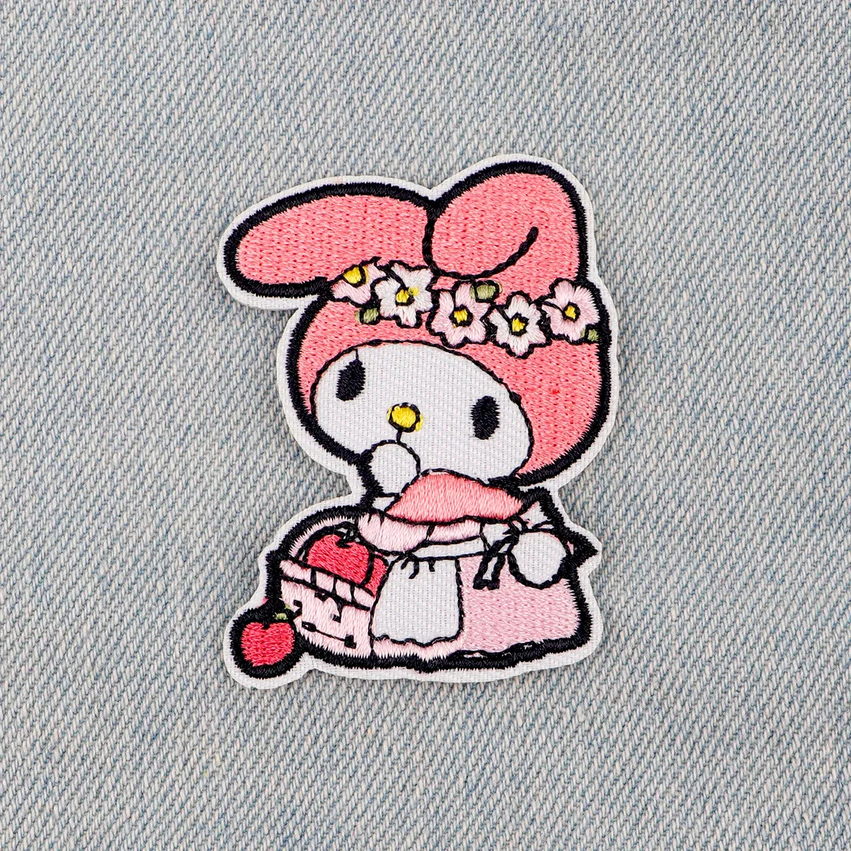 Color: Antique Brass - Anime White Dog Patches for Clothing Kawaii Embroidered Patches on Clothes Stickers DIY Ironing Appliques Jacket Jeans Stripes