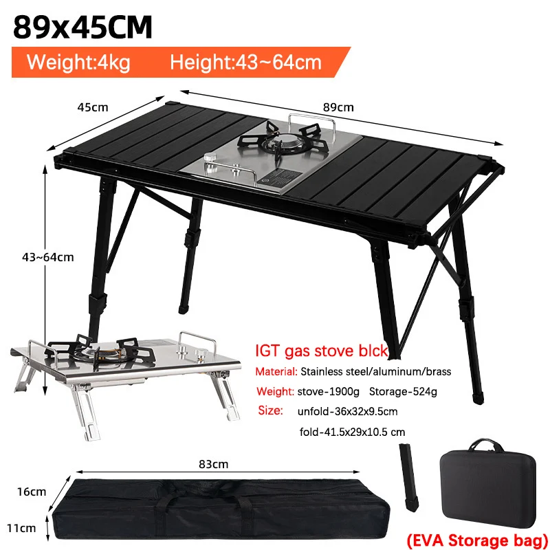 Color: Red Wine, Ships From: CHINA - Multi-Functional IGT Table Camping Stove Table Extendable Wood Desktop Table Outdoor Cooking Equipment Foldable Portable