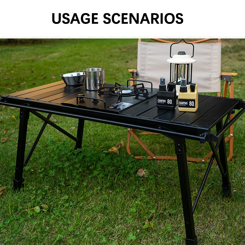 Color: Red Wine, Ships From: CHINA - Multi-Functional IGT Table Camping Stove Table Extendable Wood Desktop Table Outdoor Cooking Equipment Foldable Portable