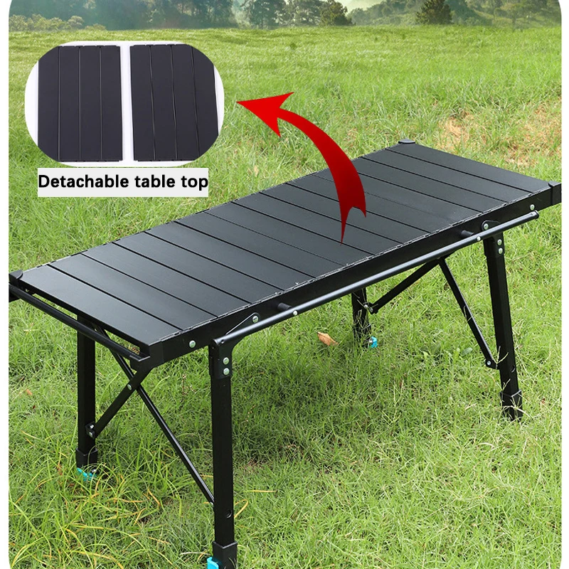 Color: Red Wine, Ships From: CHINA - Multi-Functional IGT Table Camping Stove Table Extendable Wood Desktop Table Outdoor Cooking Equipment Foldable Portable