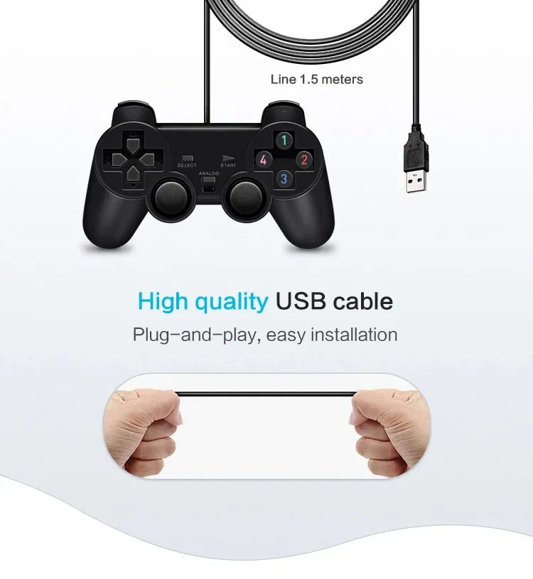 Data Frog Wired USB Game Controller For PC Joystick Vibration Controller  WinXP/Win7/Win8/Win10 Computer Laptop