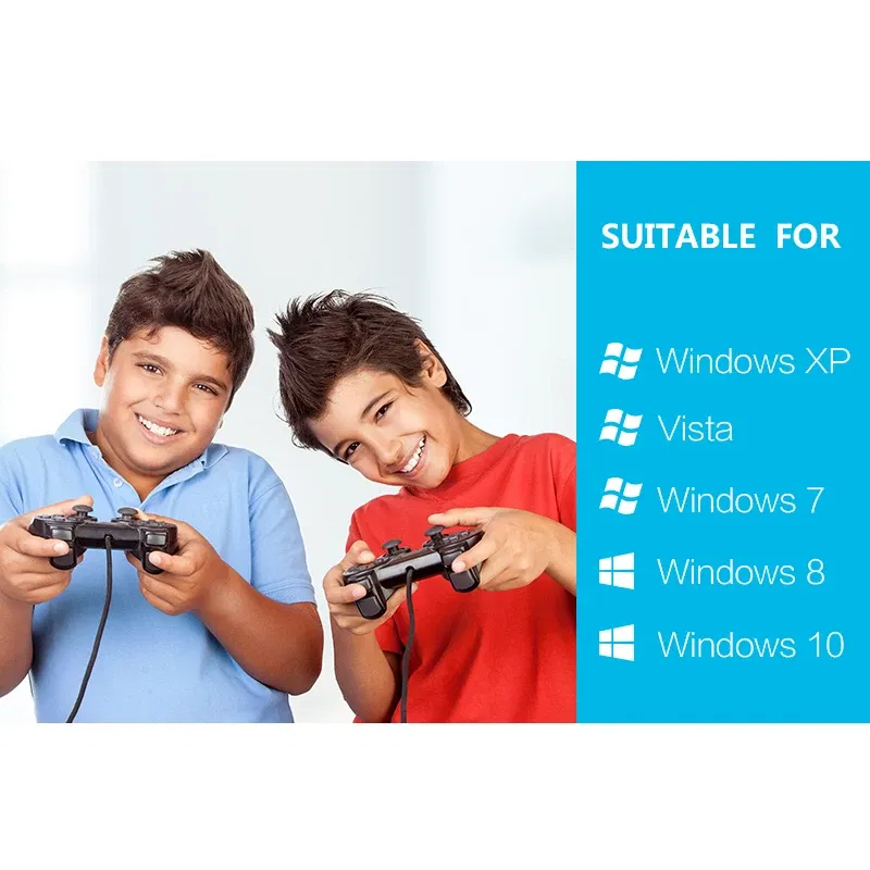 Data Frog Wired USB Game Controller For PC Joystick Vibration Controller  WinXP/Win7/Win8/Win10 Computer Laptop