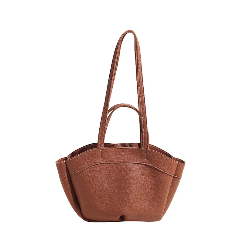 Color: Beige - Tote bag fashionable large capacity mother and child bag single shoulder portable shopping bag