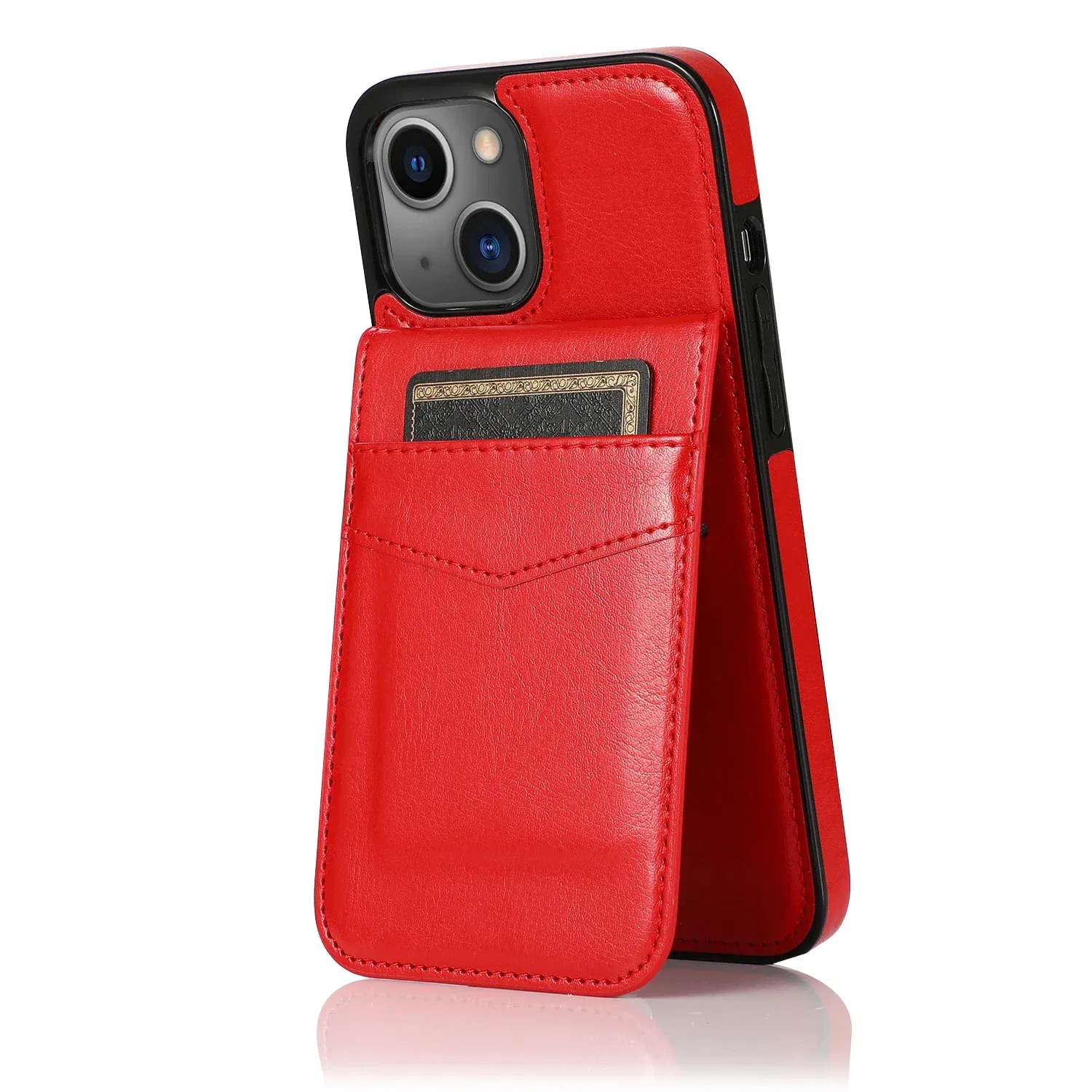 Color: Clear, Material: Carbon Fiber - Faux Leather Wallet Kickstand Phone Case for IPhone 13 12 Mini 16E 16 15 14 11 Pro Max X XR XS 7 8 Plus Case with Credit Card