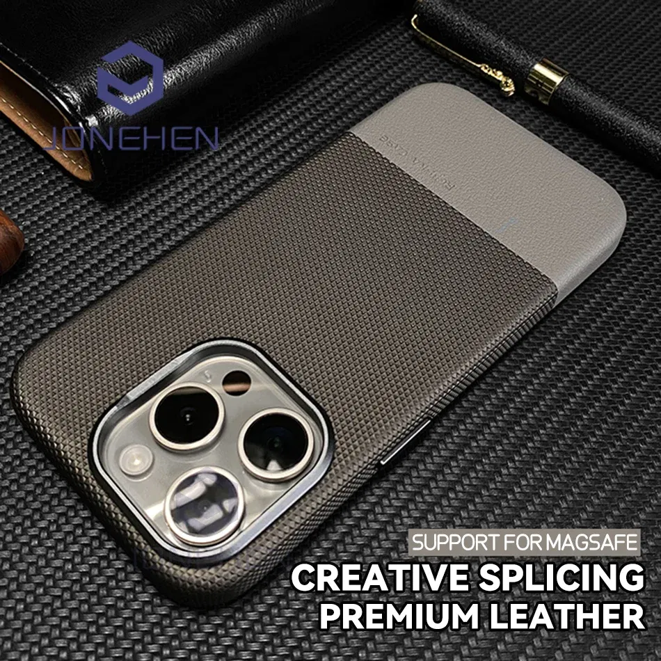 Color: black, Material: POLYESTER - Luxury Hit Color Wireless Charge For MagSafe Premium Leather Case For iPhone 16 Plus 15 14 13 Pro Max Alloy Len Shockproof Cover