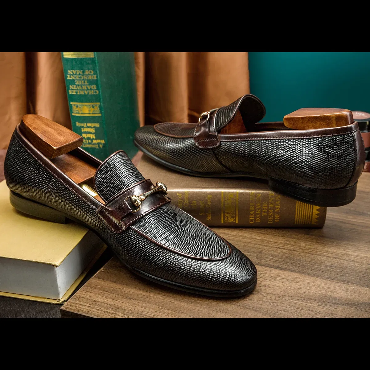 Color: Red, Shoe Size: 38 - Hanmce High Top Sell Designer Shoes Men Handmade Genuine Leather Loafers Shoes