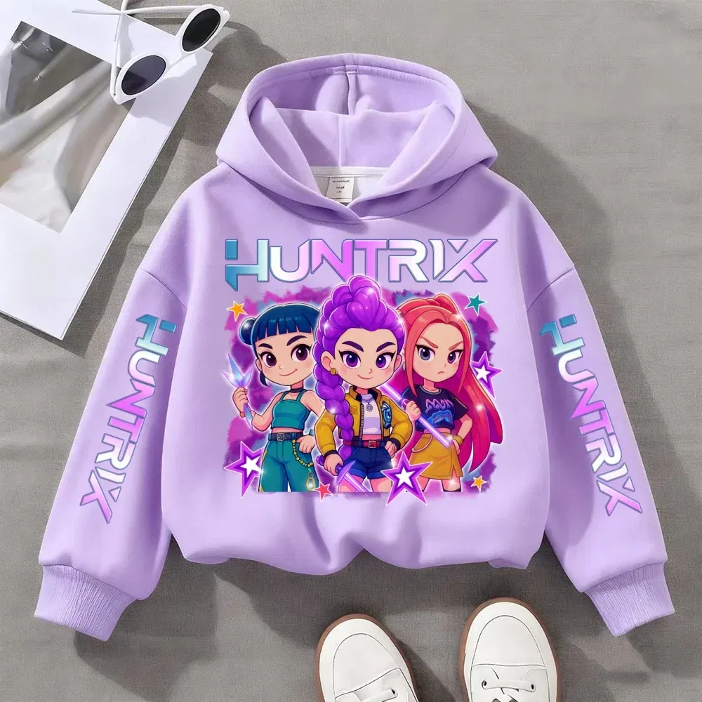 Color: SKY BLUE, Kid Size: 122 - Witch Hunter Group Zoey Cosplay Costume Girls Womens Halloween Party Costumes Demon Hunter Idol Girl Group Purple Casual Hoodie
