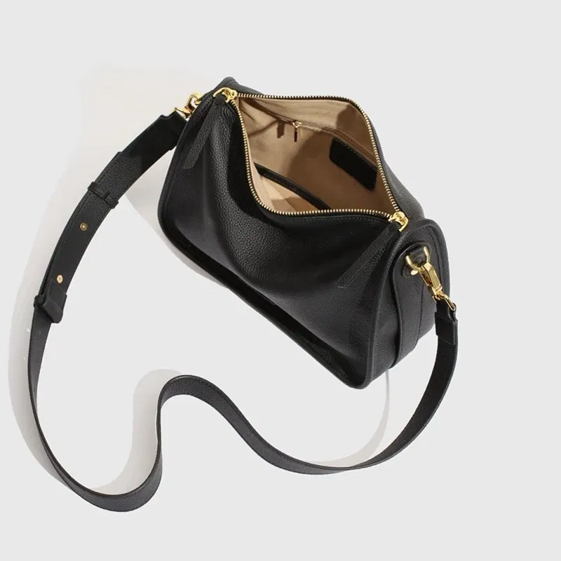 Color: Ivory, Size: S, Ships From: CHINA - Women's Crossbody Bag High-end Fashion Simple Wing Logo Women's Leather Shoulder Bag Large Capacity Bucket Bag