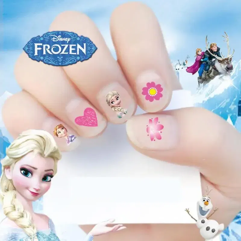 Color: WHITE - Random 1Pcs Disney Cartoon Frozen Princess Pooh Bear Snow White Makeup Nail Stickers Minnie Mickey Mermaid Stitch Stickers Toy