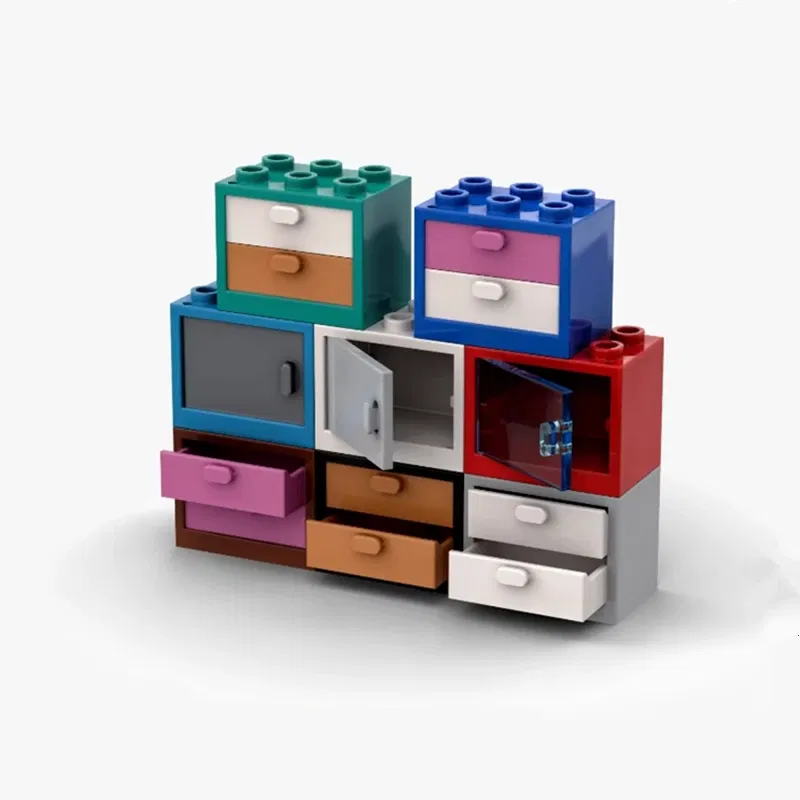 Color: Light Grey, Ships From: CHINA - CUPBOARD 2X3X2,DOOR 3X2,DRAWER Compatible 92410 4532 4533 30125 35245 4536 Self-Locking Bricks Building Blocks Toys Accessories