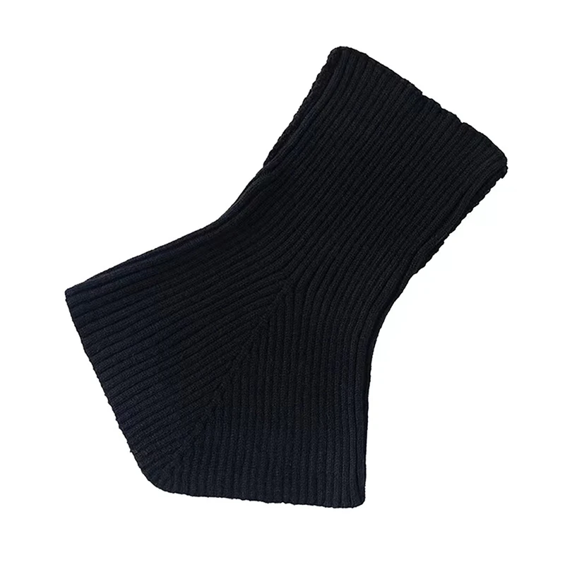 Color: green - Women Winter Knitted Cotton Fake Collar Scarf Women Warm Turtleneck Neck Warmer Detachable Winter Windproof Scarf 36*28cm