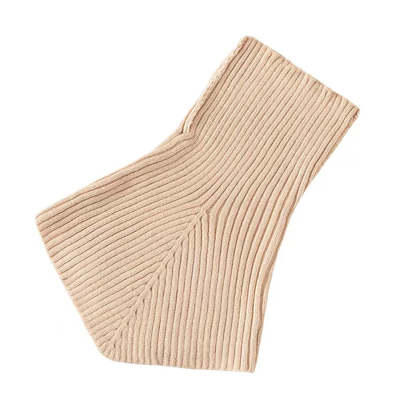 Color: green - Women Winter Knitted Cotton Fake Collar Scarf Women Warm Turtleneck Neck Warmer Detachable Winter Windproof Scarf 36*28cm