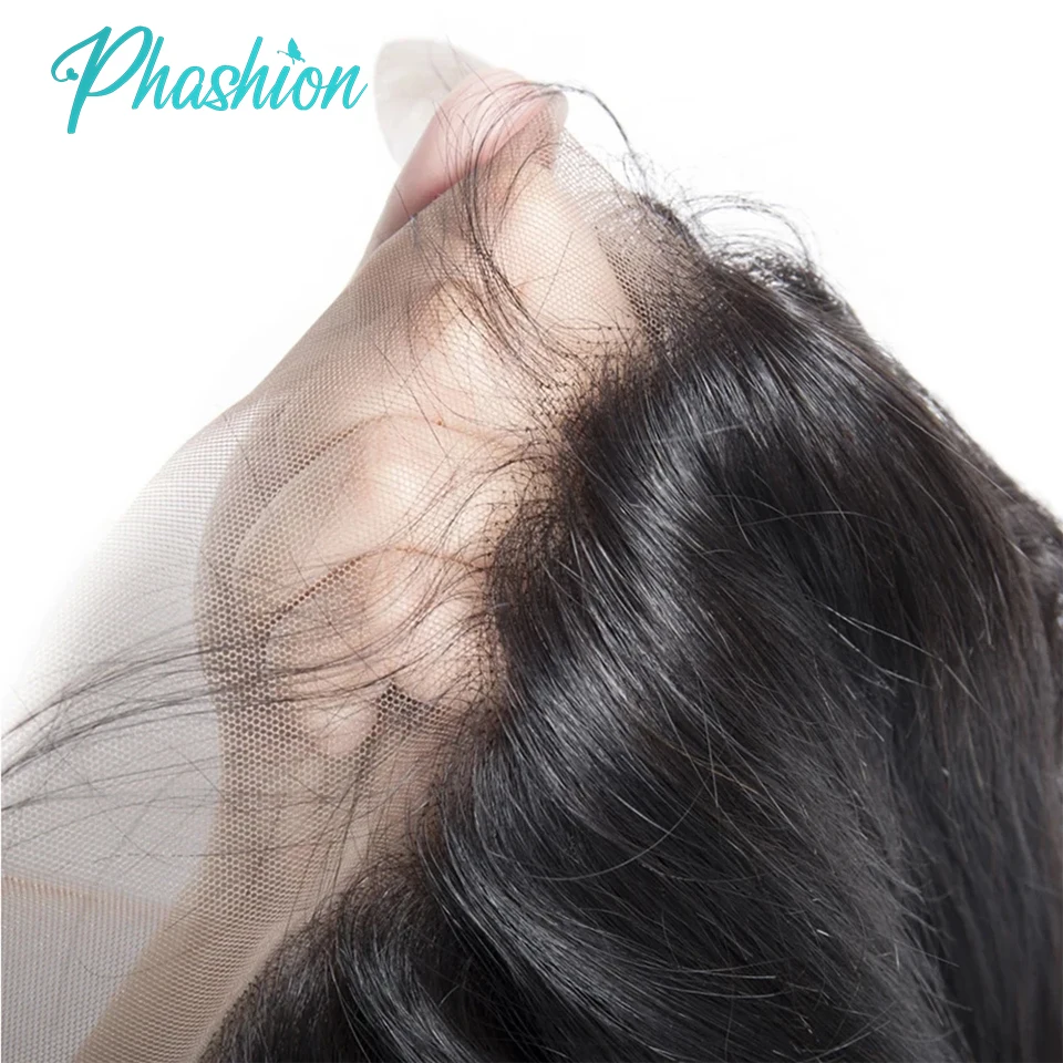 Color: Natural Color, Stretched Length: 22INCHES - Phashion 26 28 Inch13x6 Lace Frontal Straight Pre Plucked Swiss HD Transparent Full Front Only Natural Black 100% Human Hair