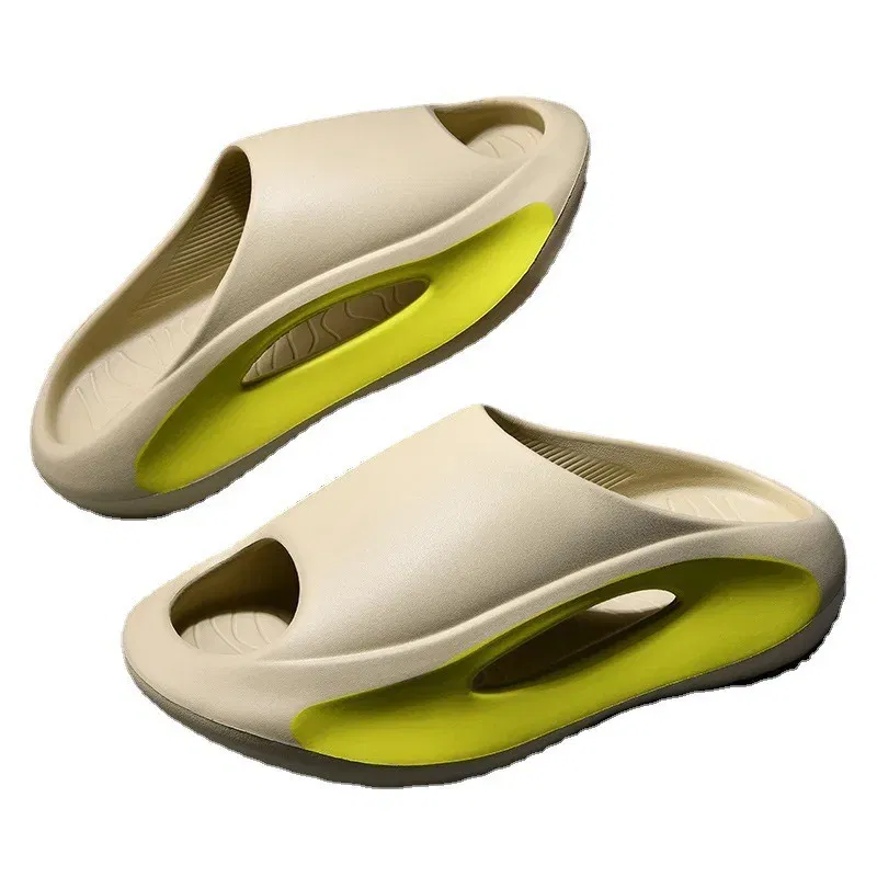 Color: WHITE, Shoe Size: 38 - Sandals Men Summer Fashion Non-slip Wear-resistant Thick Soles to Increase the Sense of Men's Beach Sandals Womens Home Slipper