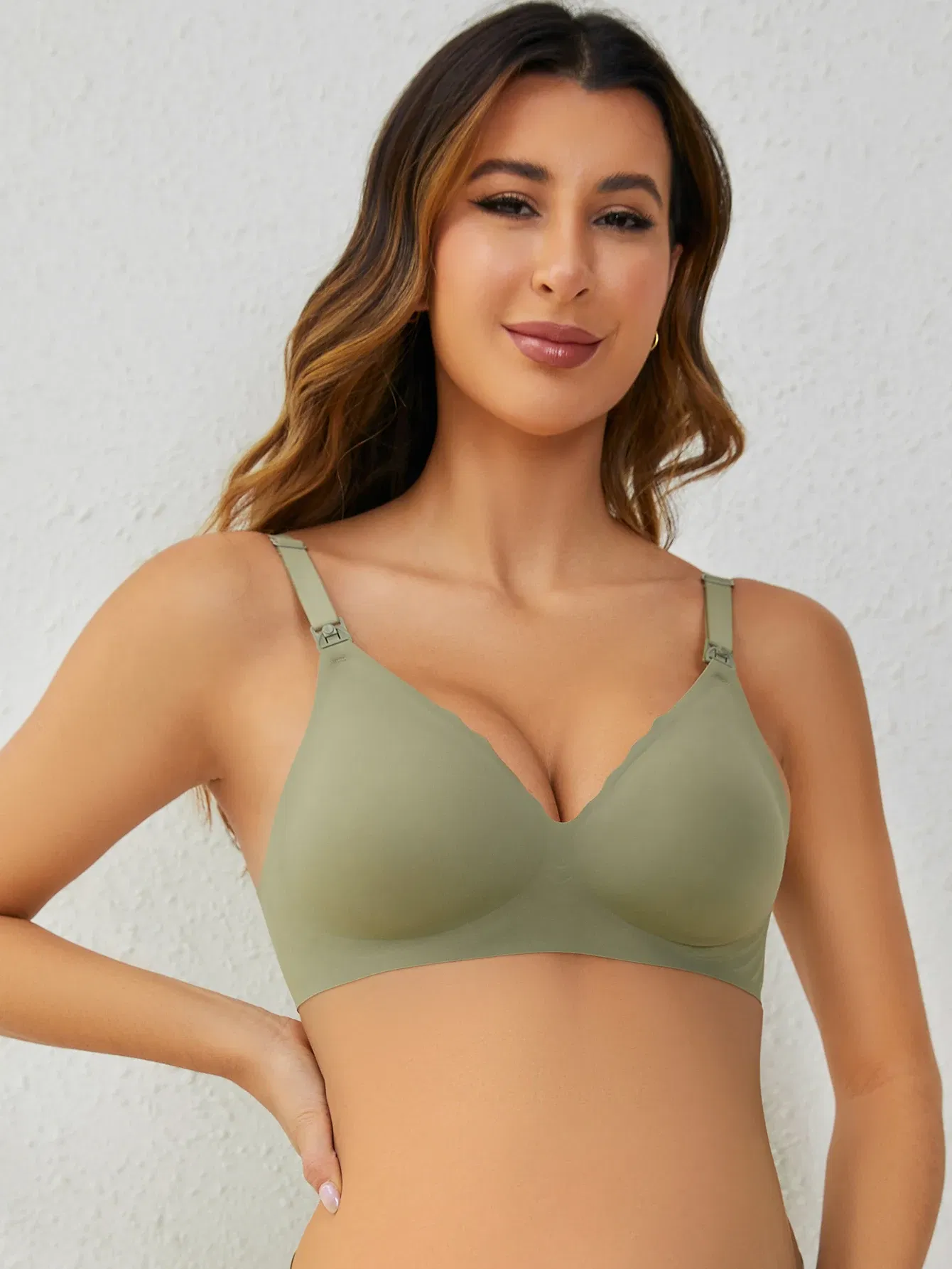 Color: black, Bands Size: 32 - Front Open Nursing Bra Maternity Jelly Gel Laser Cutting Seamless Underwear Ultra Thin Breastfeeding Bra For Pregnant Women