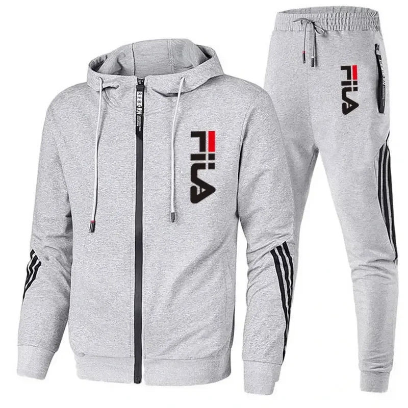 Color: black, Size: XXL, Ships From: CHINA - Men's spring and Fall outdoor zipper jacket + sweatpants jogging set Casual basketball fitness two-piece set