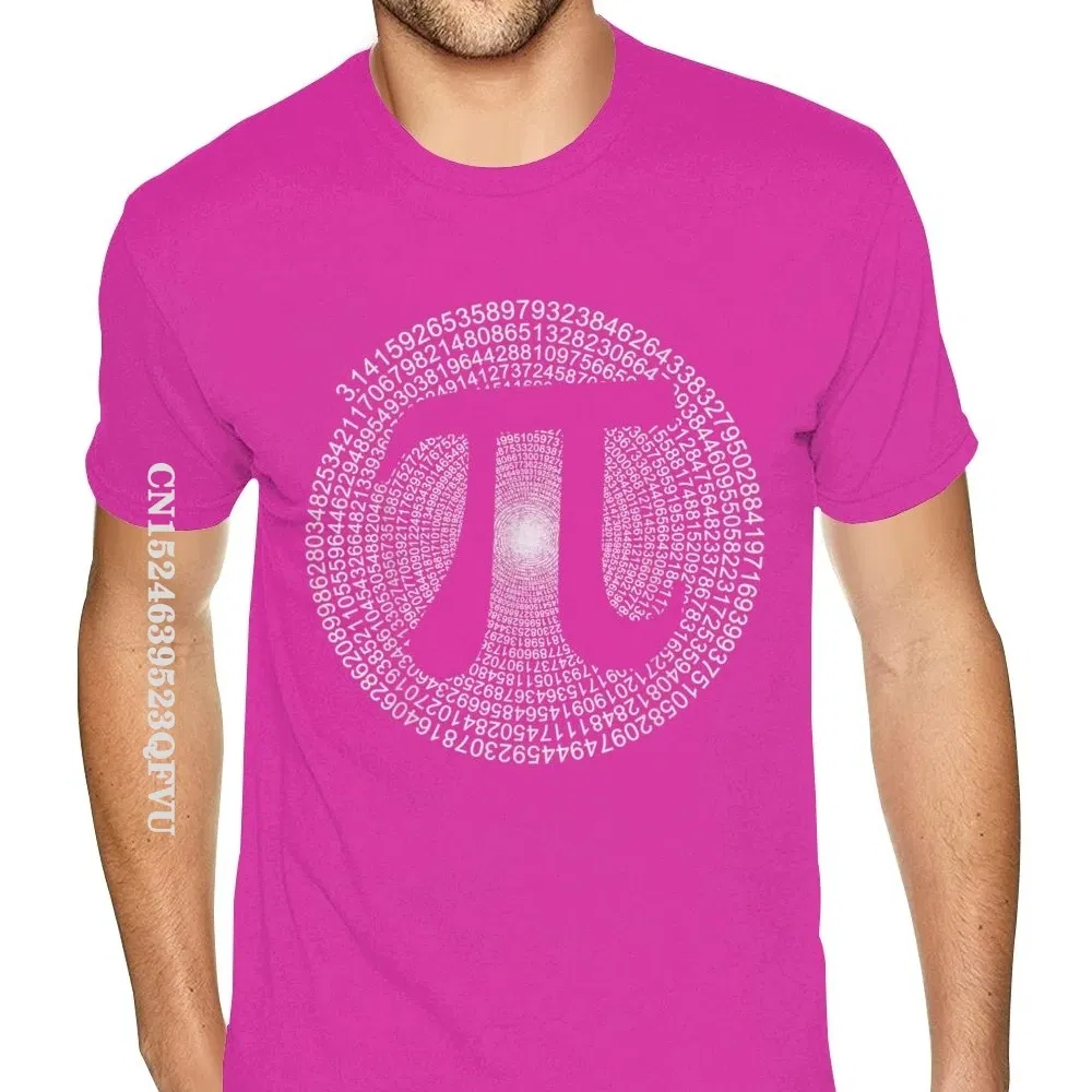 Color: Fuchsia, Size: S - Classic Pi T Shirt 3,14 Pi Number Symbol Math Science Gift Tee Shirts For Men Make Your Own Soft Cotton HipHop Print Tee