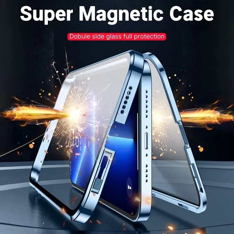Color: Silver, Bundle: Case & Screen Protector, Material: Nylon - 360 Full Protection Metal Magnetic Case For Honor X9b X6 X8A 5G X9 4G X9A 5G Double-Sided Glass Transparent Cover Cases