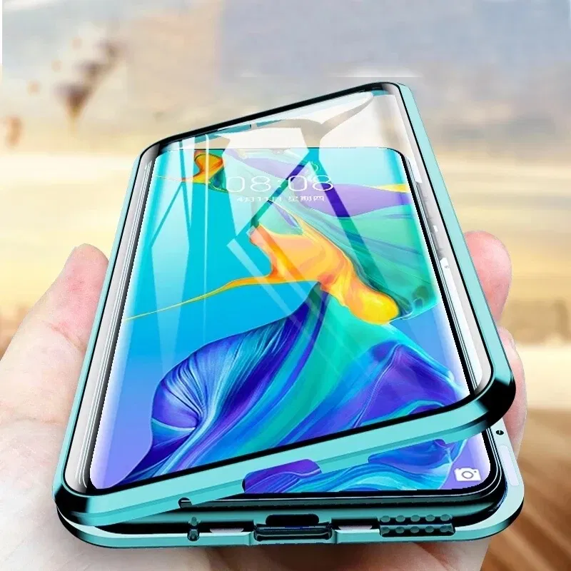 Color: Silver, Bundle: Case & Screen Protector, Material: Nylon - 360 Full Protection Metal Magnetic Case For Honor X9b X6 X8A 5G X9 4G X9A 5G Double-Sided Glass Transparent Cover Cases