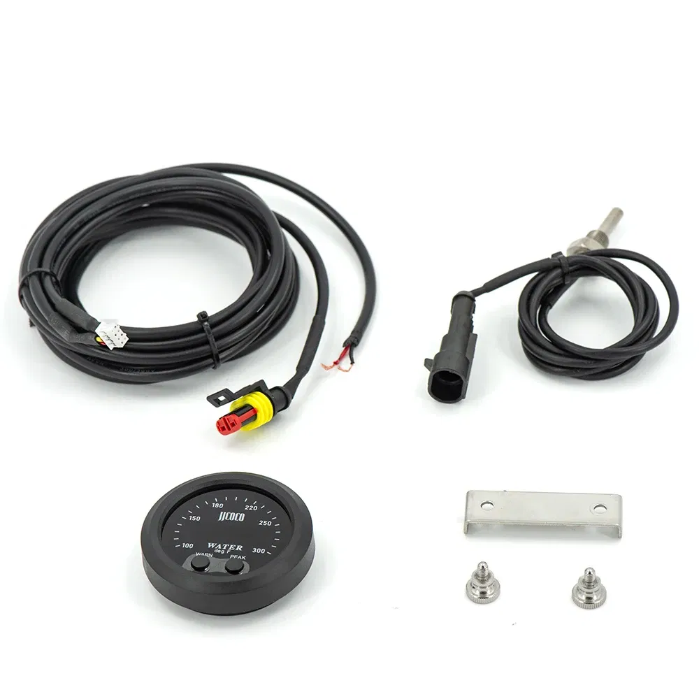 Color: Ivory - 52MM 12v Racing Car Ultra-thin Water Temperature Gauge And Water Temp Joint Pipe Sensor Adapter 1/8NPT