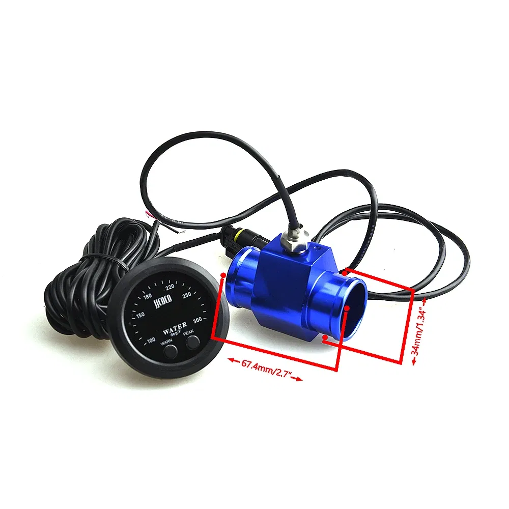 Color: Ivory - 52MM 12v Racing Car Ultra-thin Water Temperature Gauge And Water Temp Joint Pipe Sensor Adapter 1/8NPT