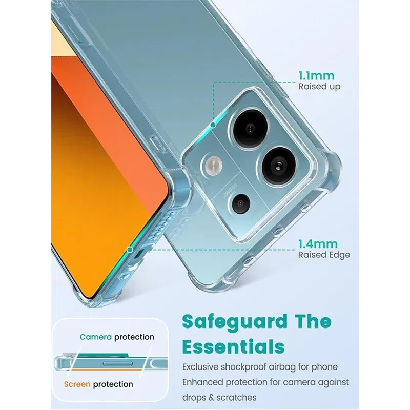 Color: Yellow - Luxury Clear Shockproof Case For Xiaomi Redmi Note 13 12 11 Pro Plus Phone Cover on Redmi Note 10 9 PRO MAX 10S 9S Back Cover