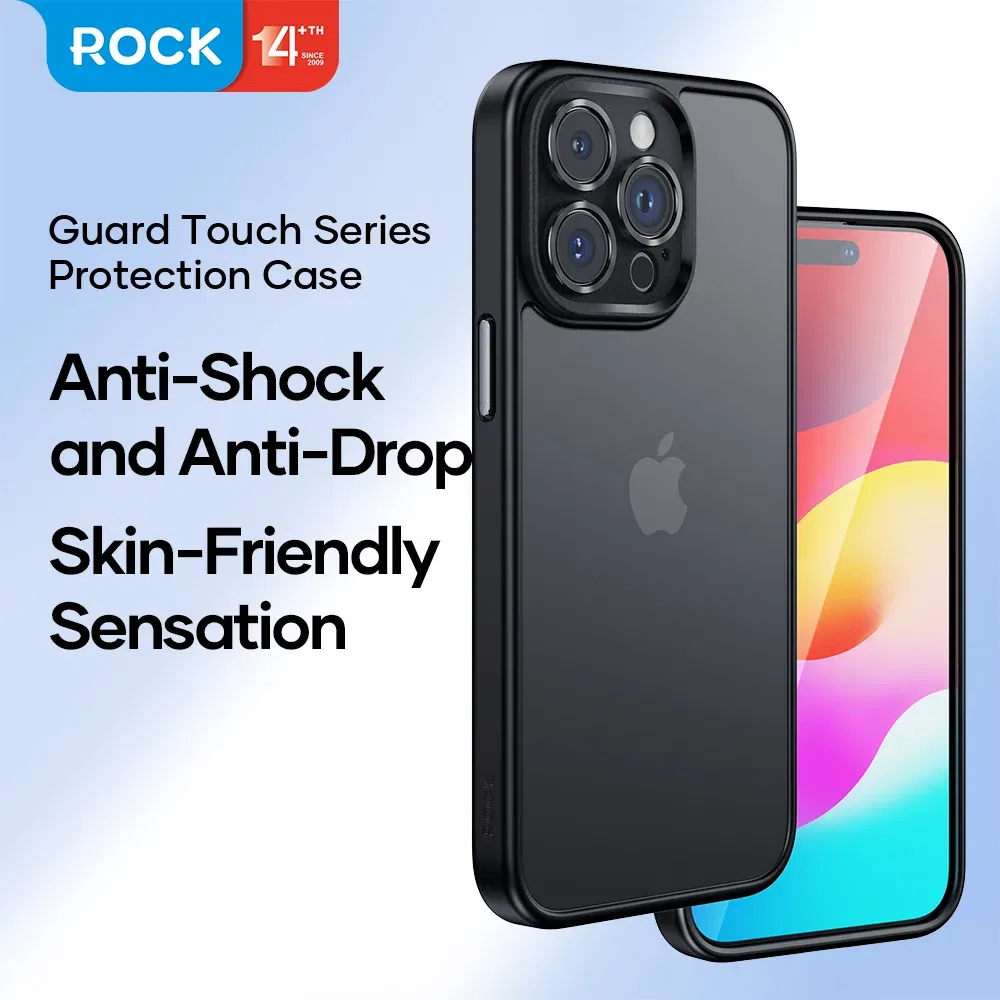 Color: Blue, Material: Canvas - ROCK Translucent Case for iPhone 15 Pro Max Cover 2023 Anti-knock Matte TPU Bumper Case for iPhone 15 Pro 15 Plus PC Back Cover