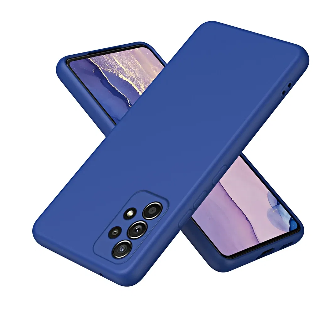 Color: Dark Blue, Material: PP - Solid Silicone Protect Case For Samsung Galaxy A13 A23 A33 A53 A73 A12 A22 A32 A52 A52S A72 A04 A04S A14 A24 4G A34 A54 Cover