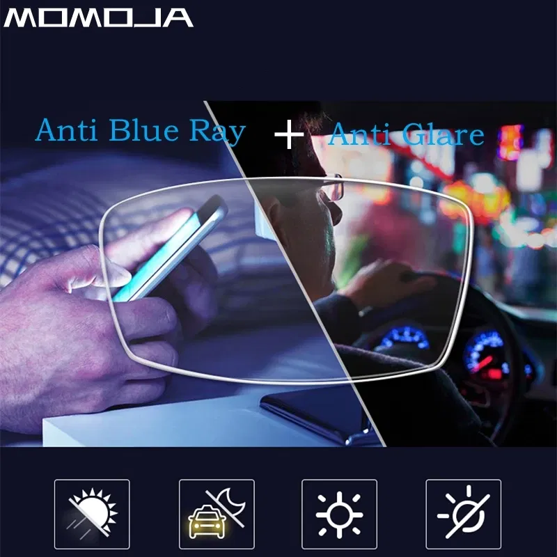 Lenses Color: Green, Lens Index: 1.67 - MOMOJA 1.56/1.61/1.67/1.74 Anti-blue Light Anti-glare Anti-scratch Computer Driving Myopia Hyperopia Astigmatism Optical Lenses
