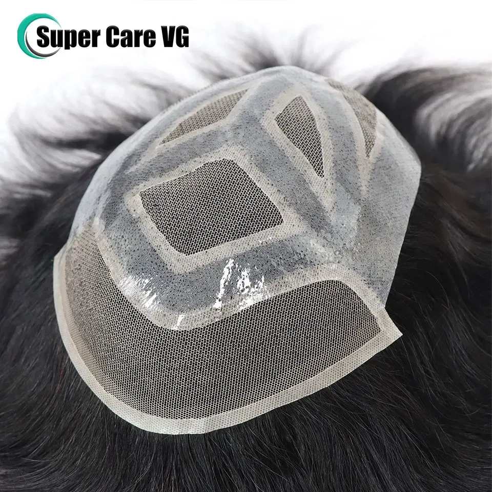 Toupee Color: 30R#, Length: 6 inches, Toupee Size: 7x10 - 6*8/ 6*9/ 7*10/8*10 Lace With PU Toupee Men Breathable French Lace Front Men's Wig Human Hair Toupee Men's Replacement Systems