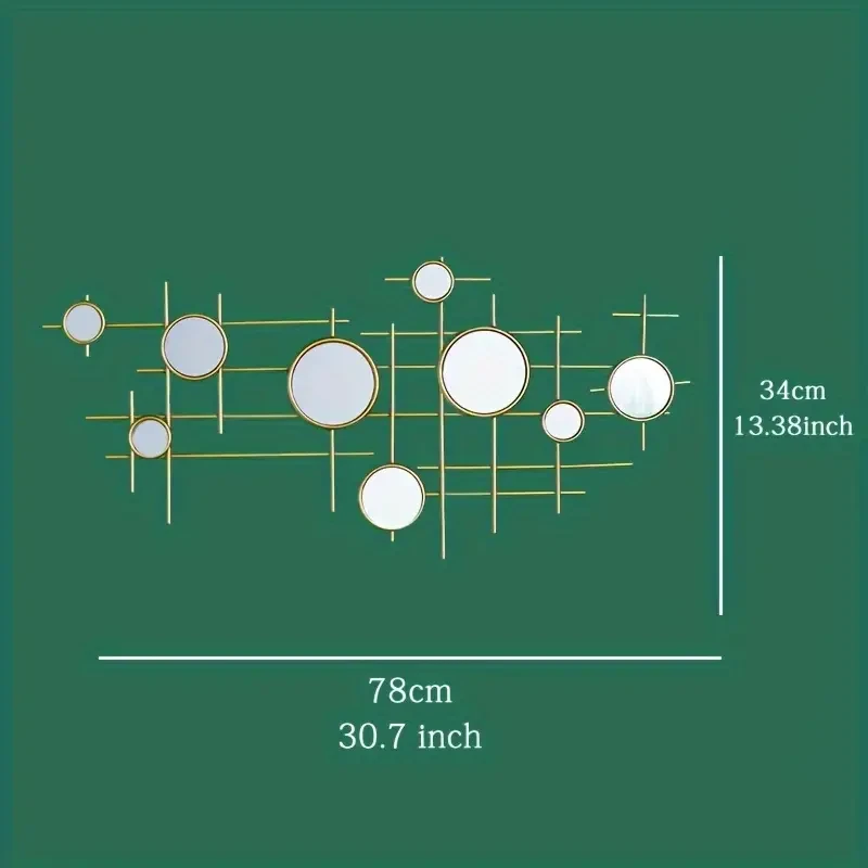 Modern Light Luxury Iron Art Hanging Mirror - Wall Decoration