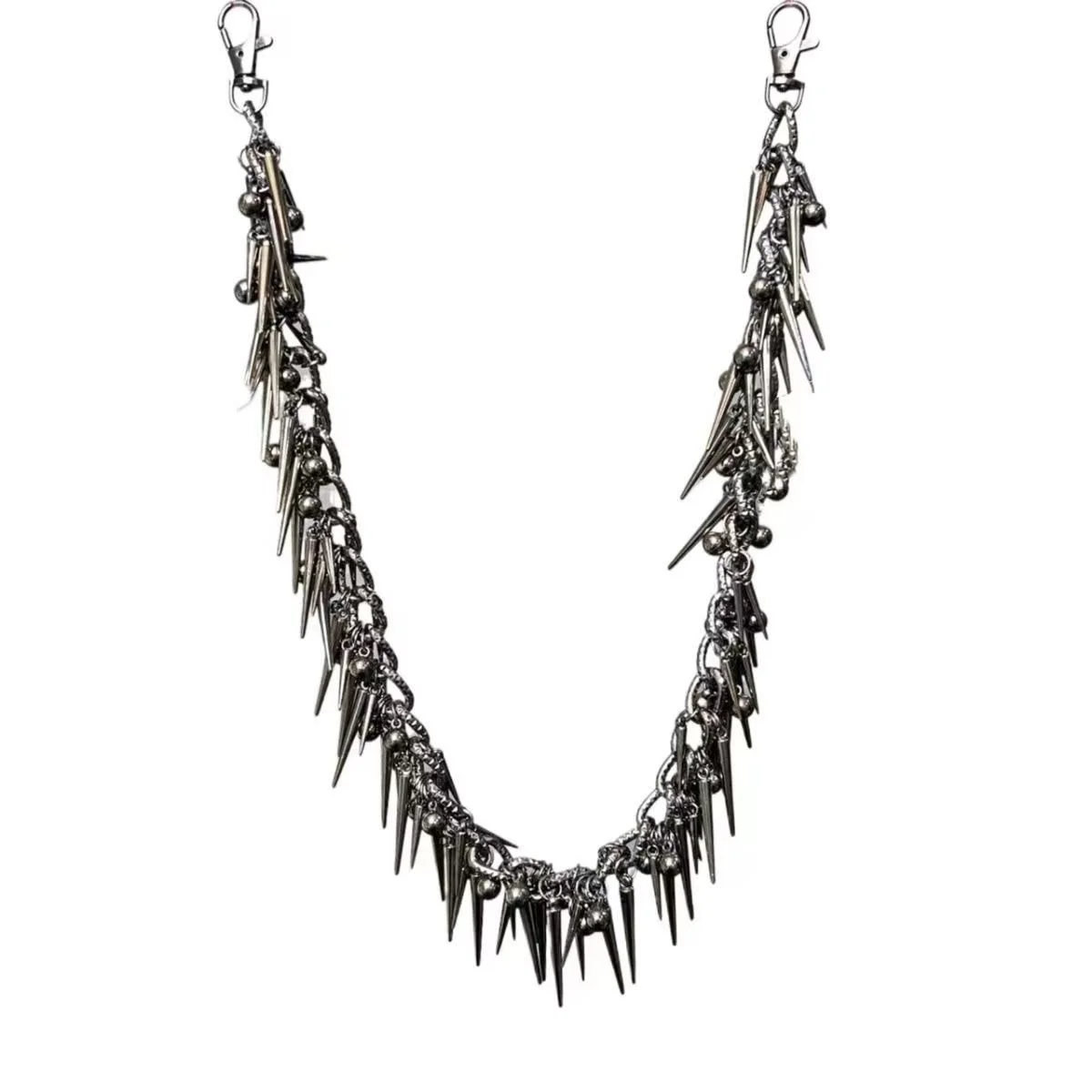 Punk Black Metal Liuding Pants Chain Trendy Men's Personality Dark Vintage Necklace Handsome Men and Women
