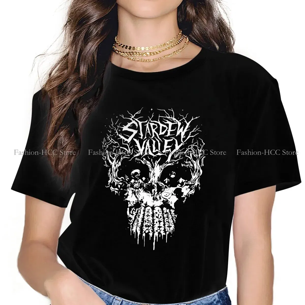 Color: WHITE, Size: XXXL - Active Hipster Polyester TShirts Stardew Valley Game Abigail Sebastian Female Style Tops T Shirt Round Neck